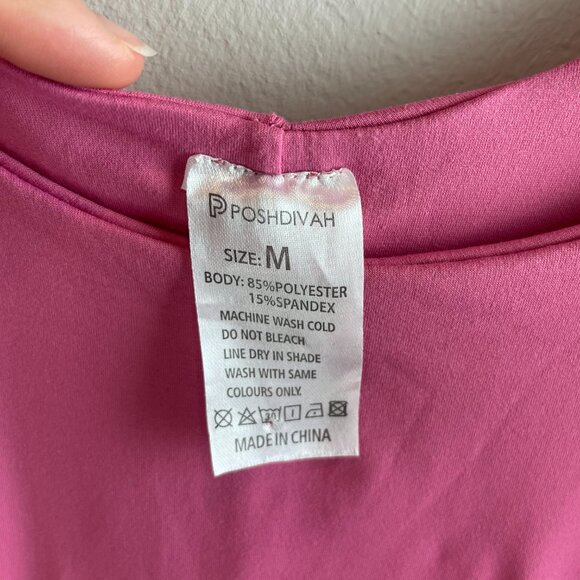 Pink Maternity Bodysuit - PoshDivah Size Medium - Picture 6 of 13